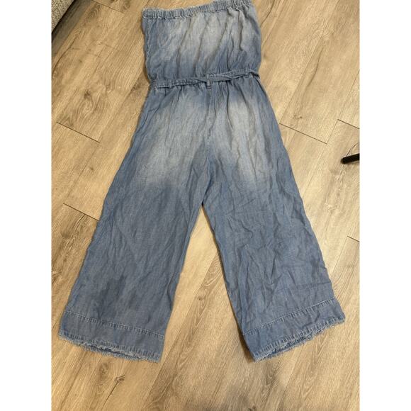 Chelsea & violet Chambray‎ Strapless Soft Denim Jumpsuit Size Small - Picture 3 of 11